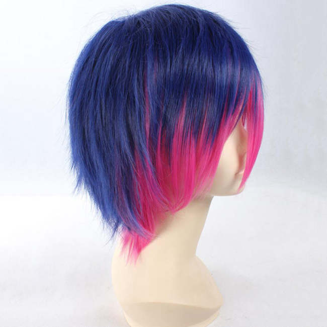 Panty And Stocking With Garterbelt Stocking Blue Pink Short Cosplay Wig