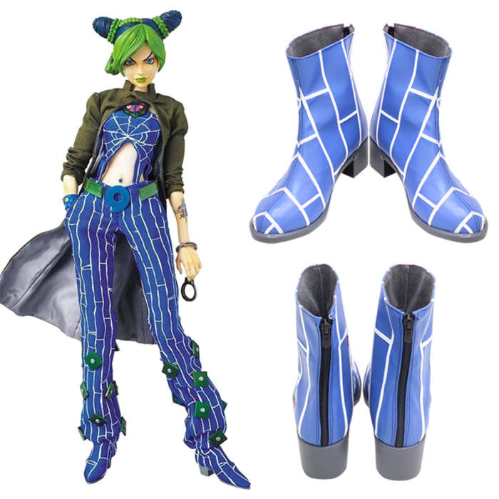 Jojo'S Bizarre Adventure Jolyne Cujoh Blue Cosplay Shoes  Edition