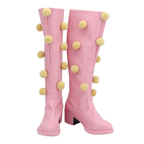 Jojo'S Bizarre Adventure: Steel Ball Run Lucy Pink Shoes Cosplay Boots