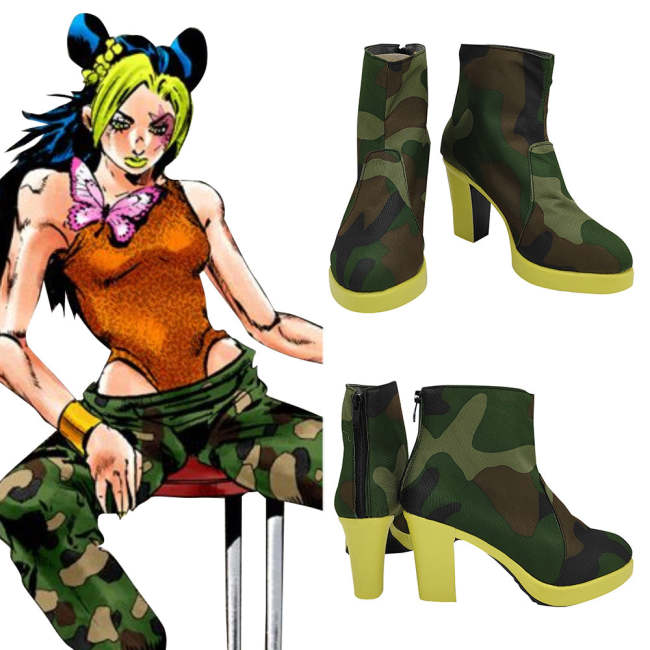 Jojo'S Bizarre Adventure: Stone Ocean Jolyne Cujoh 14 Years Green Cosplay Shoes