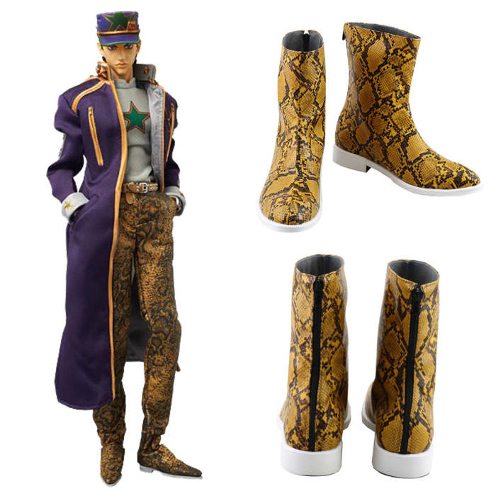 Jojo'S Bizarre Adventure：Stone Ocean Jotaro Kujo Python Pattern Cosplay Shoes