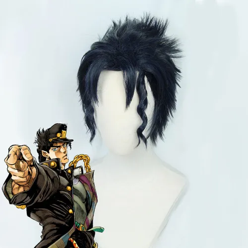 Jojo'S Bizarre Adventure Jotaro Kujo Blue Black Cosplay Wig