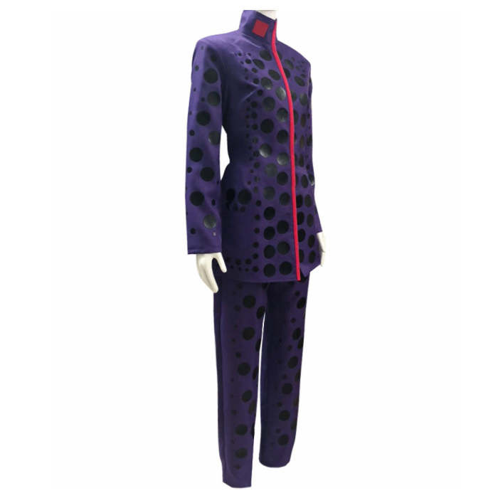 Jojo'S Bizarre Adventure: Stardust Crusaders Kakyoin Noriaki Purple Leopard Print Cosplay Costume