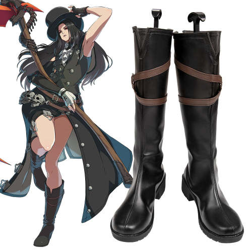 Guilty Gear Strive Testament Black Shoes Cosplay Boots