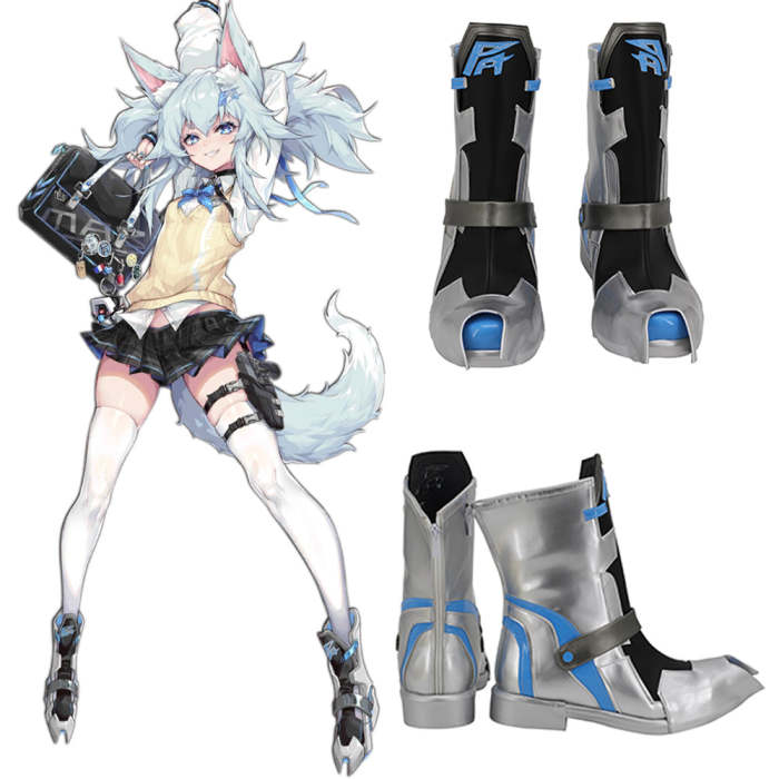 Girls Frontline Pa15 Sliver Black Shoes Cosplay Boots