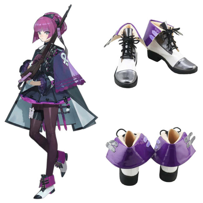 Girls' Frontline M91 38 White Purple Cosplay Shoes