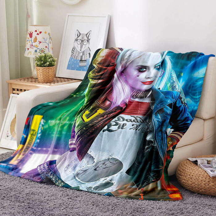 Harley Quinn Blanket Flannel Throw Room Decoration