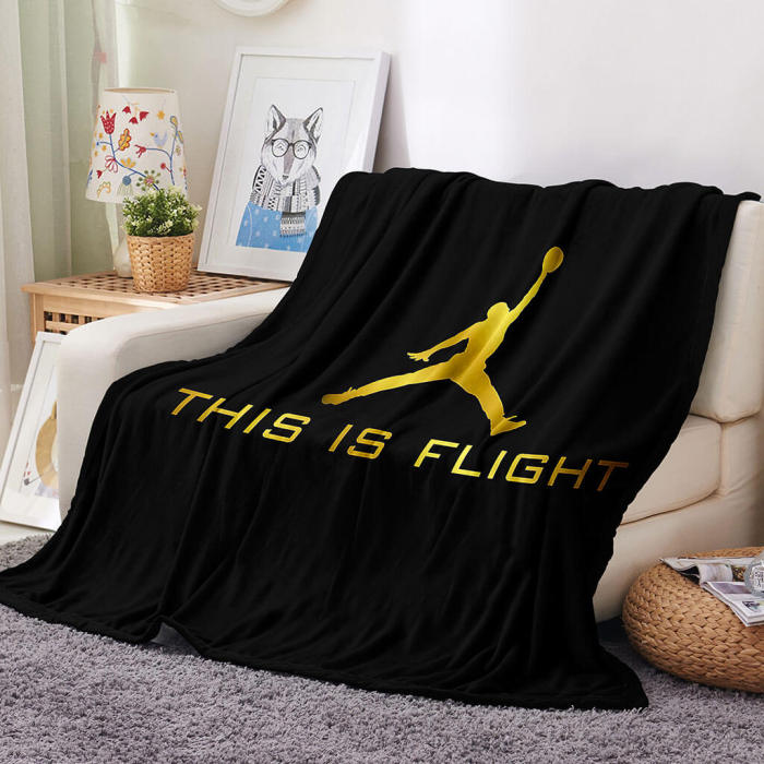 Lakers Jordan Kobe Blanket Flannel Throw Room Decoration