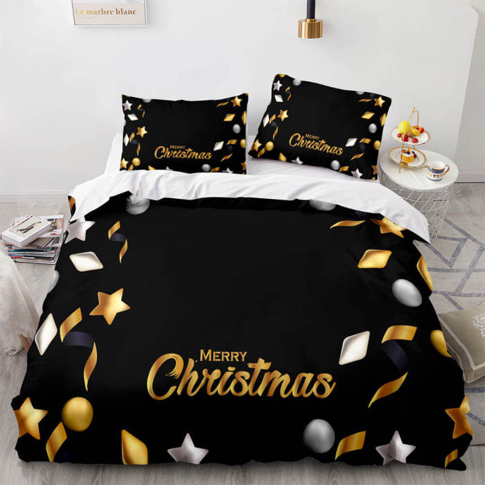 Christmas Bedding Sets Pattern Print Quilt Cover