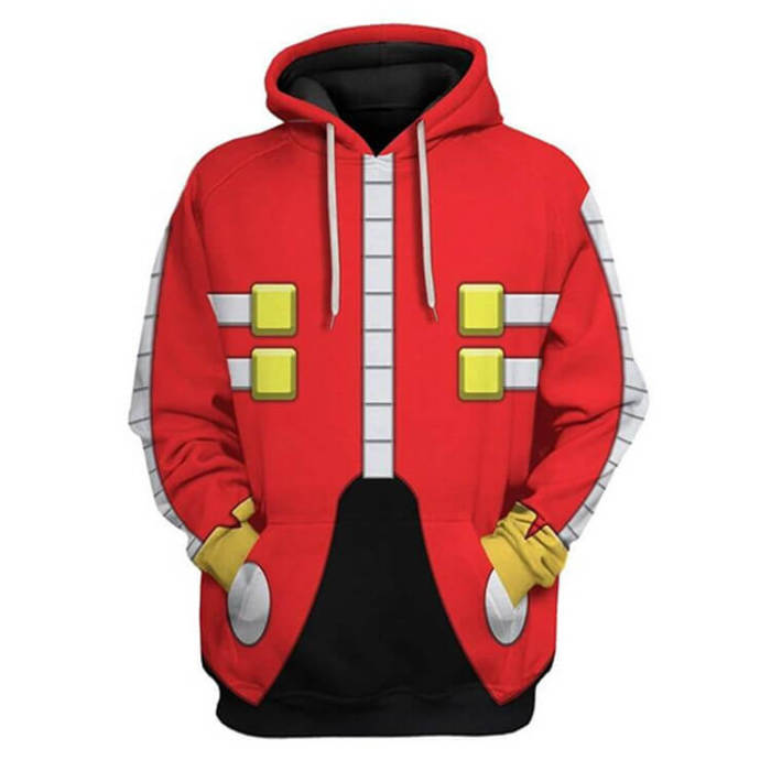 Dr Eggman Costume Ivo Robotnik Unisex Adult Cosplay 3D Print Sweatshirt Pullover