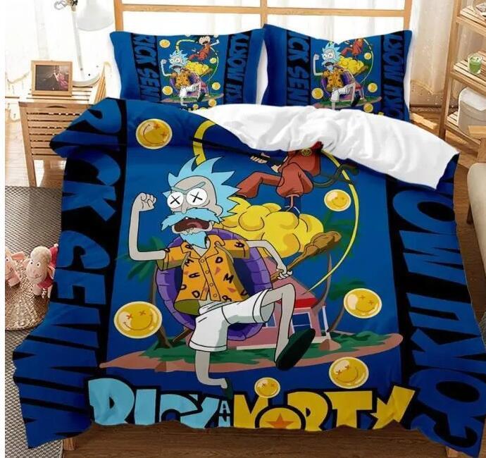 Comedy Rick And Morty Bedding Sets Pattern Quilt Cover Without Filler
