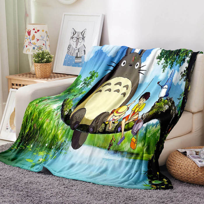 Totoro Blanket Flannel Throw Room Decoration
