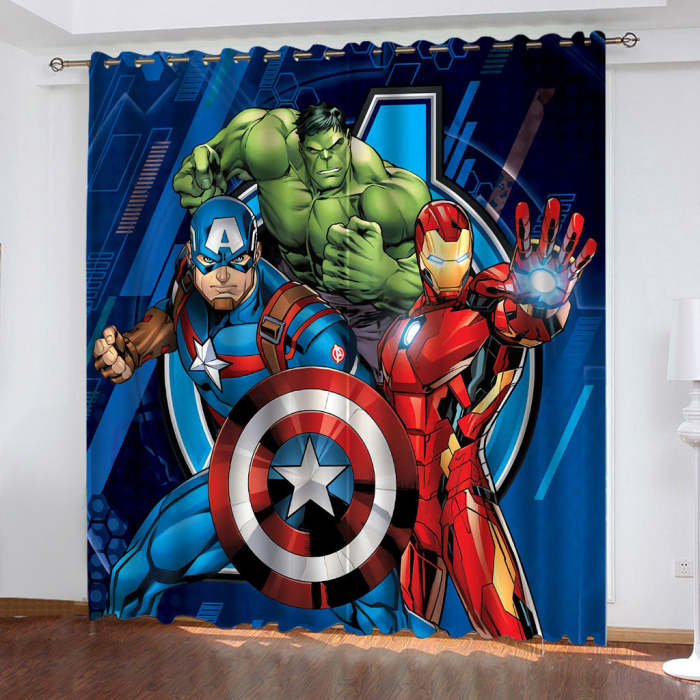 Marvel The Avengers Pattern Curtains Blackout Window Drapes