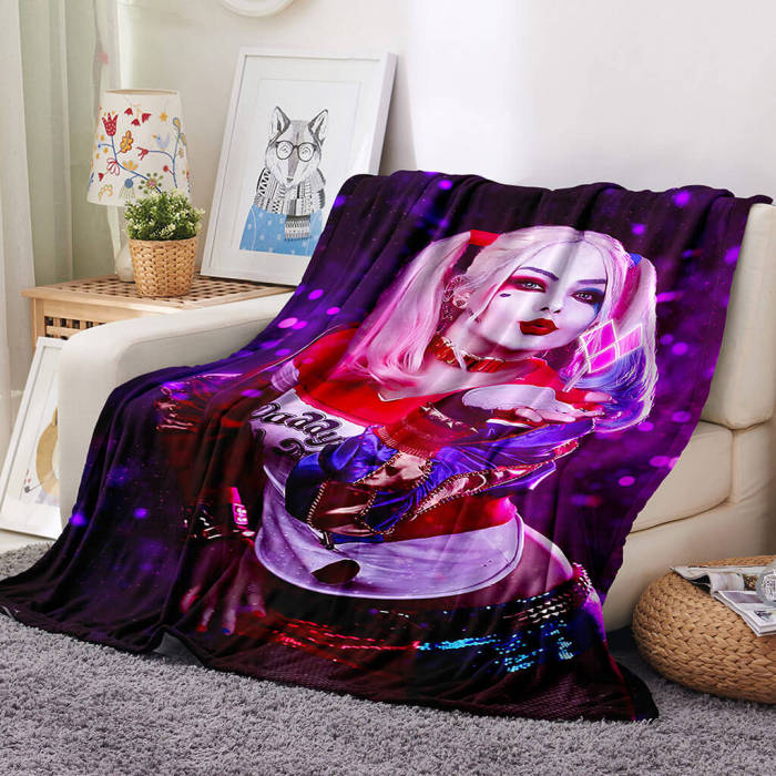 Harley Quinn Blanket Flannel Throw Room Decoration