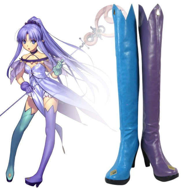 Fate Grand Order Caster Medea Lily Purple Blue Shoes Cosplay Boots