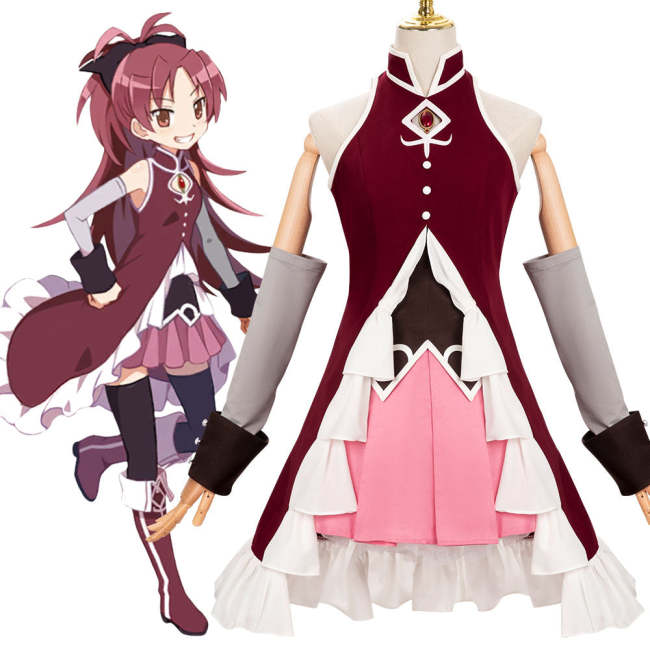 Puella Magi Madoka Magica Kyoko Sakura Cosplay Costume