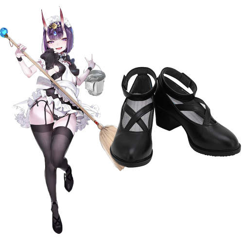 Fate Grand Order Assassin Shuten Douji Maid Black Cosplay Shoes