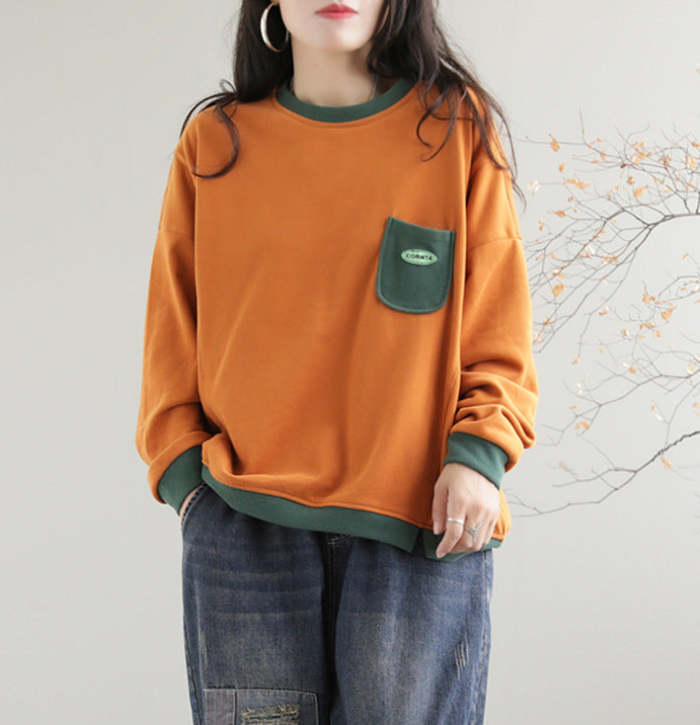 Women'S Autumn Round Neck Cotton Sweater