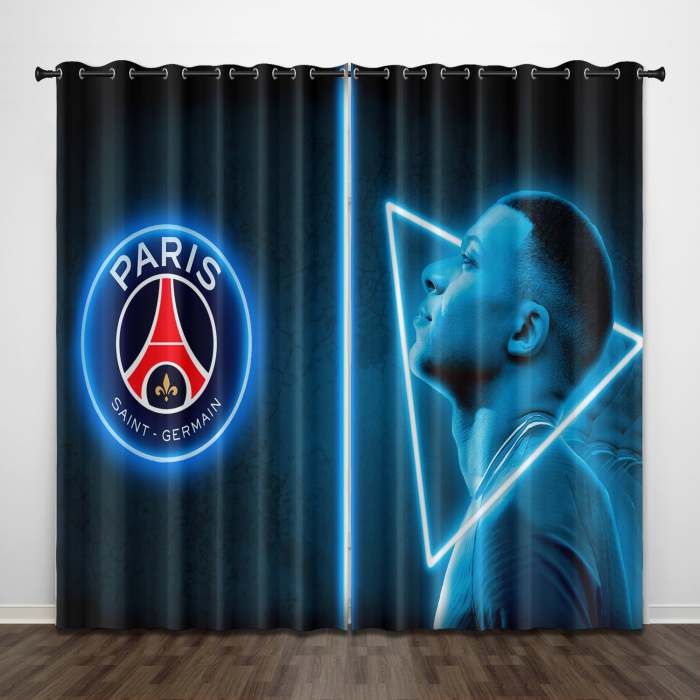 Kylian Mbappé Curtains Pattern Blackout Window Drapes