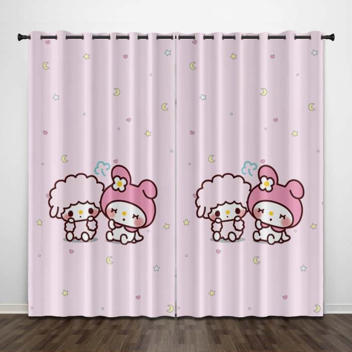 My Melody Curtains Pattern Blackout Window Drapes