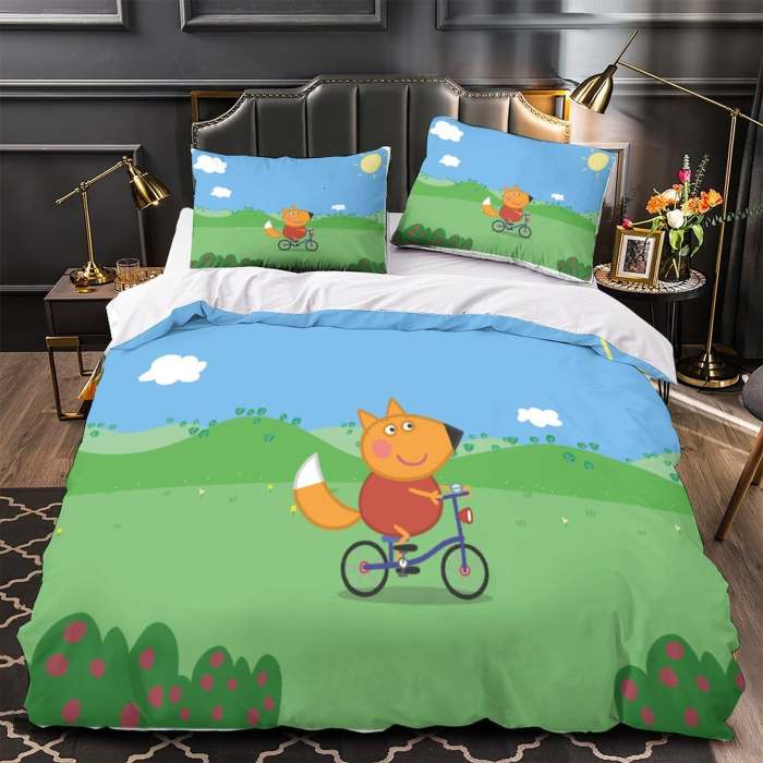 Peppa Pig Freddie Fox Bedding Set Pattern Quilt Cover