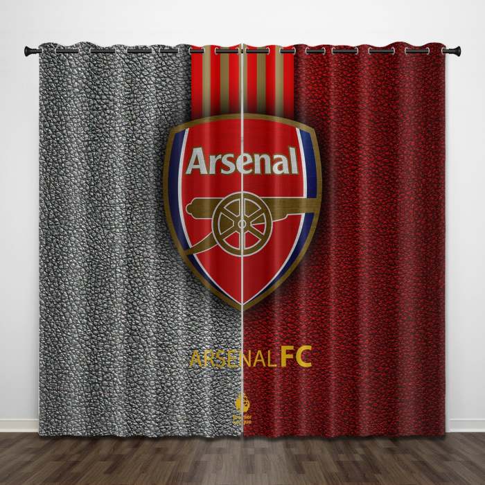 Arsenal Football Club Curtains Pattern Blackout Window Drapes