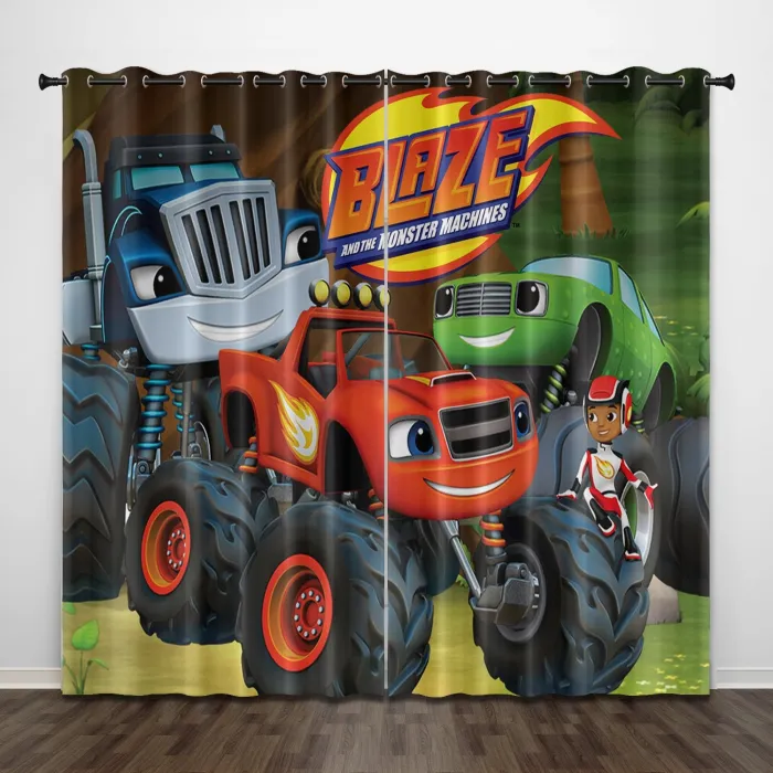 Blaze And The Monster Machines Curtains Pattern Blackout Window Drapes