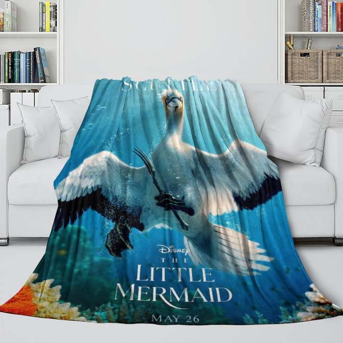 Movie The Little Mermaid Blanket Flannel Throw Room Decoration