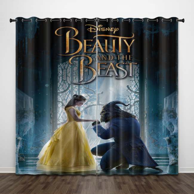 Beauty And The Beast Curtains Pattern Blackout Window Drapes