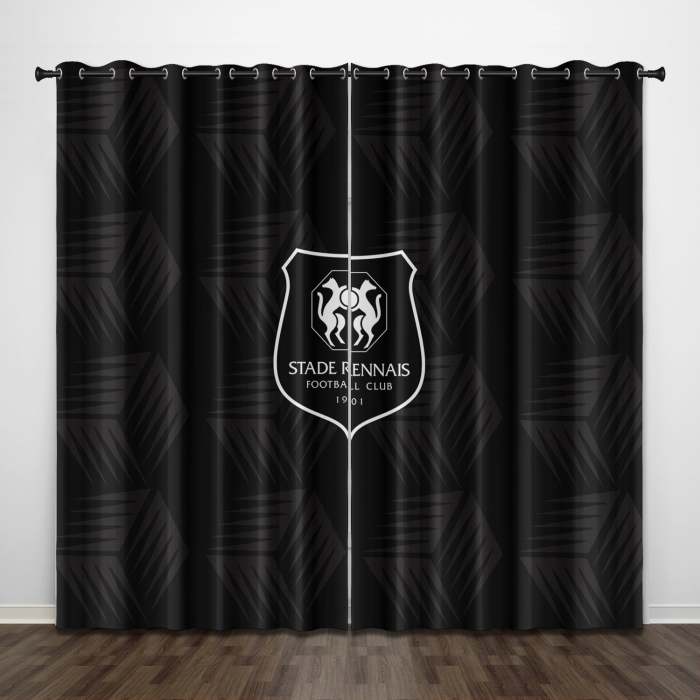 Stade Rennais Football Club Curtains Pattern Blackout Window Drapes