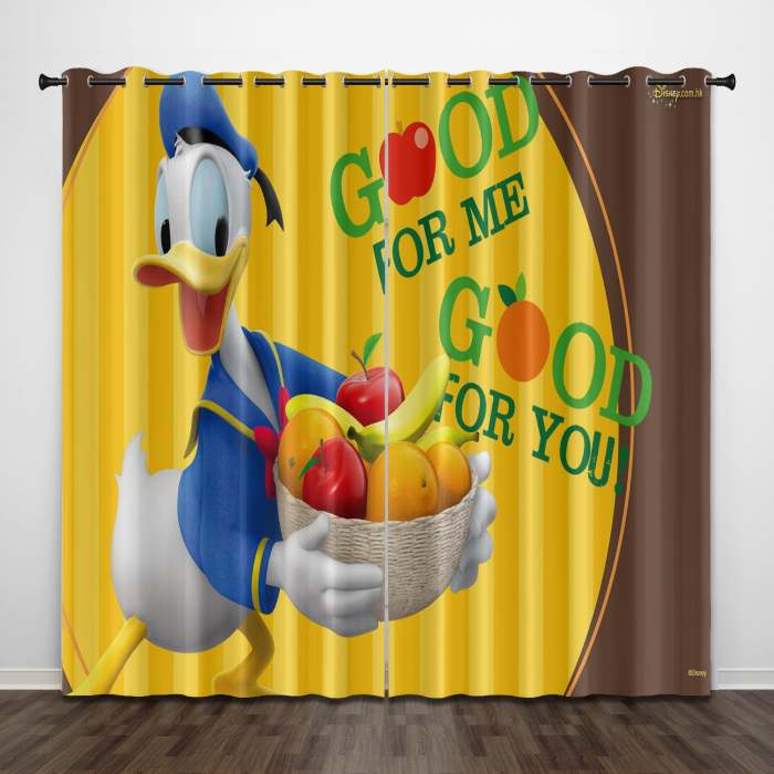 Donald Duck Curtains Pattern Blackout Window Drapes