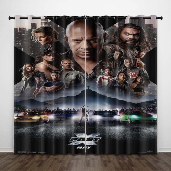 Fast & Furious 10 Fast X Curtains Pattern Blackout Window Drapes