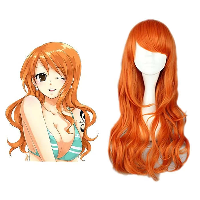 One Piece Nami Orange Cosplay Wig