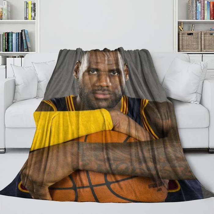 Lakers Lebron Raymone James Blanket Flannel Throw Room Decoration