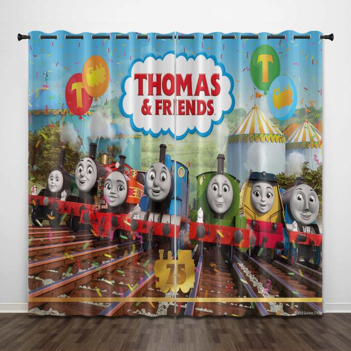 Thomas & Friends Curtains Pattern Blackout Window Drapes