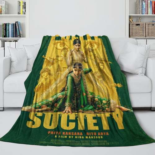 Polite Society Blanket Pattern Flannel Throw Room Decoration