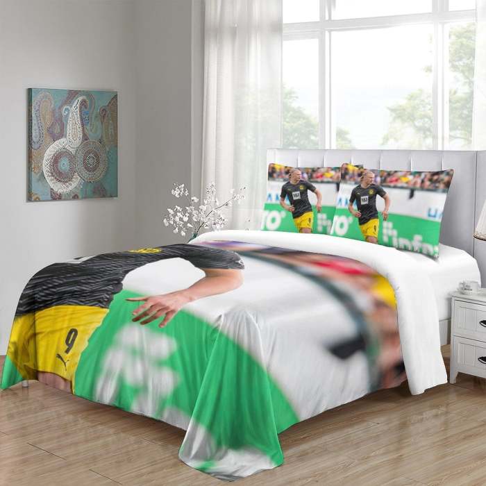 Erling Haaland Bedding Set Pattern Quilt Duvet Cover