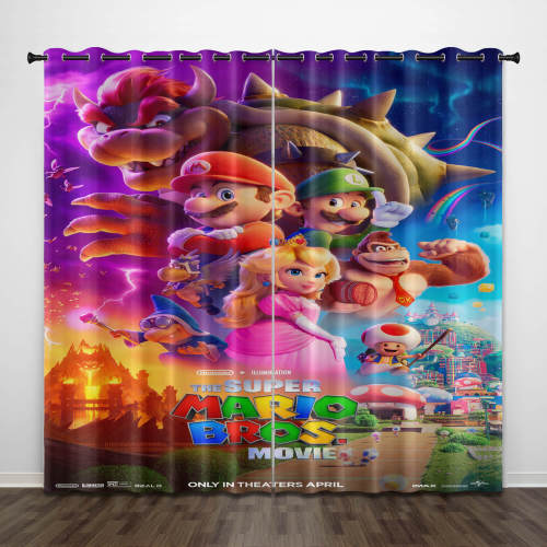 The Super Mario Bros Movie Curtains Blackout Window Drapes Decoration