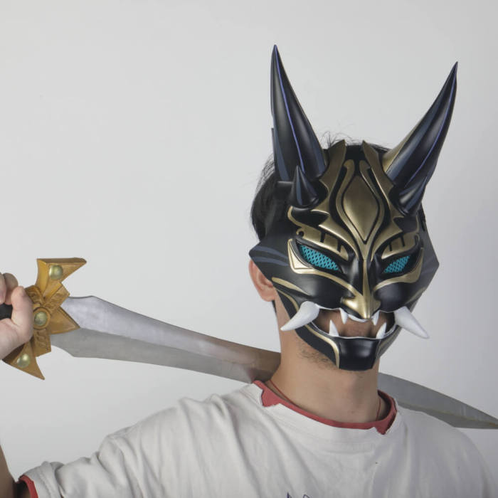 Genshin Impact Xiao Cosplay Resin Helmet Halloween Prop
