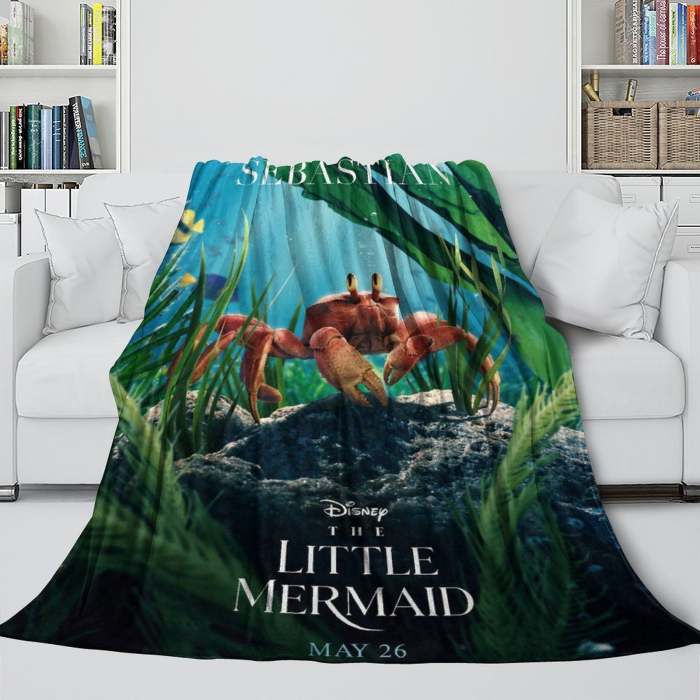 Movie The Little Mermaid Blanket Flannel Throw Room Decoration