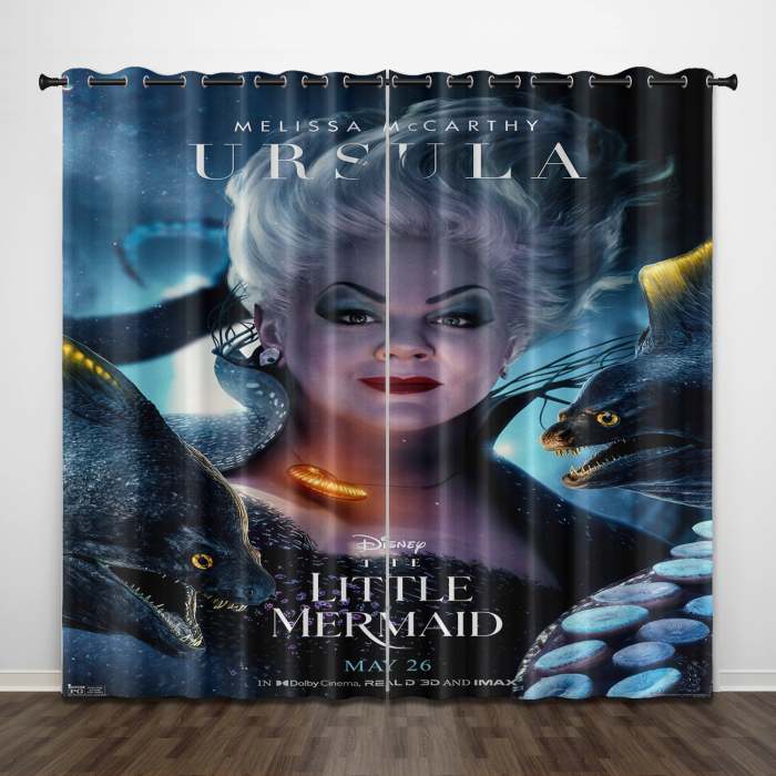 Movie The Little Mermaid Curtains Pattern Blackout Window Drapes