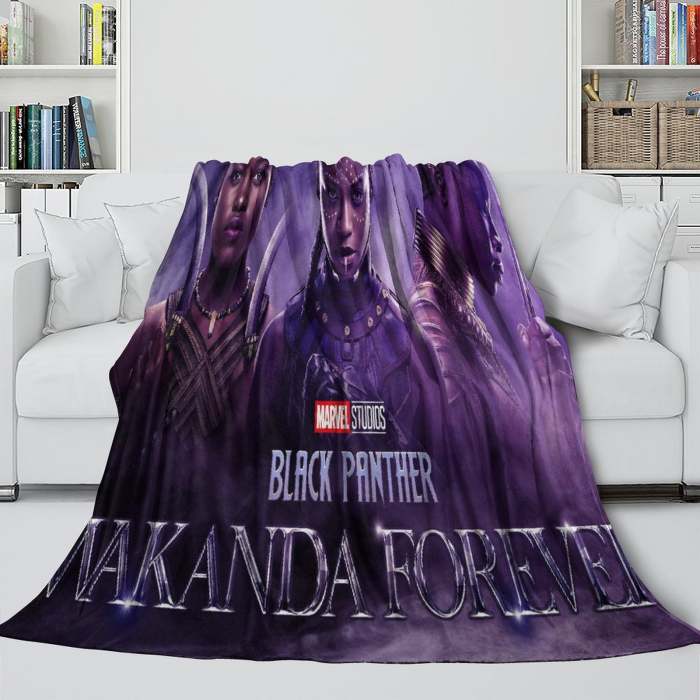 Black Panther Wakanda Forever Blanket Flannel Throw
