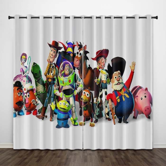 Cartoon Toy Story Curtains Pattern Blackout Window Drapes