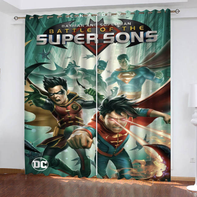 Batman And Superman Battle Of The Super Sons Curtains Blackout Window Drapes