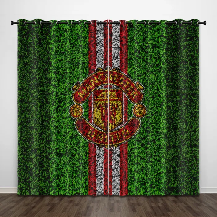 Manchester United Football Club Curtains Pattern Blackout Window Drapes
