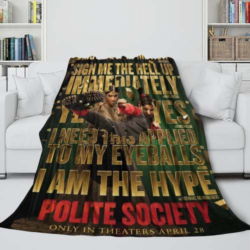 Polite Society Blanket Pattern Flannel Throw Room Decoration