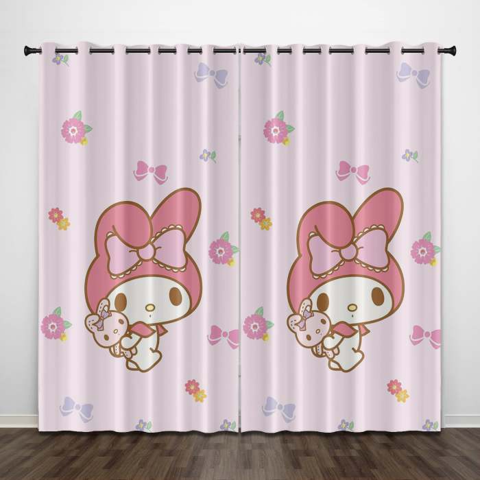 My Melody Curtains Pattern Blackout Window Drapes