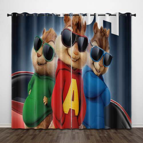 Alvin And The Chipmunks Curtains Pattern Blackout Window Drapes