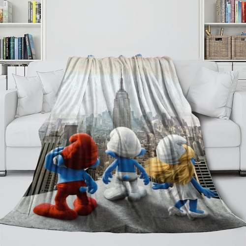 The Smurfs Blanket Flannel Throw Room Decoration