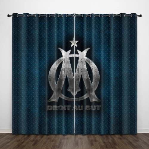 Olympique De Marseille Curtains Pattern Blackout Window Drapes